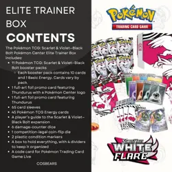 White Flare ETB – Pokemon Center Exclusive – Elite Trainer Box – Sealed - Image 2