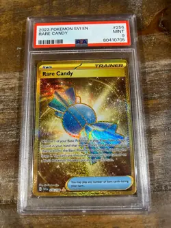 POKEMON 2023 SVI En Trainer RARE CANDY #256 PSA 9 Mint RARE - Image 1