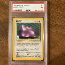 Ditto 3/62 Fossil Holo PSA 7 Pokemon TCG Wizards English Keiji Kinebuchi - Image 1