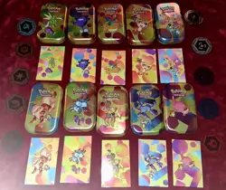 Pokemon Mini Tins Paldean Fates 151 coins inserts EMPTY NO PACKS - Image 4