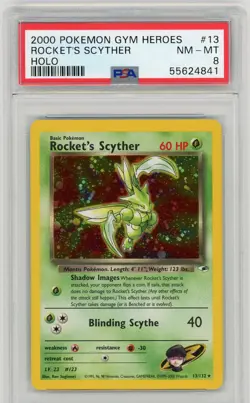 Pokemon 2000 Gym Heroes Rocket’s Scyther 13/132 PSA Mint 8 - Image 1