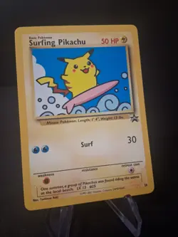 Pokemon Pikachu #28 Surfing Black Star Promo - Image 1