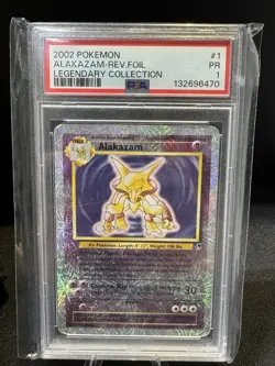 2002 POKEMON LEGEND COLLECTION #1 ALAKAZAM-REVERSE FOIL PSA 1 - Image 1