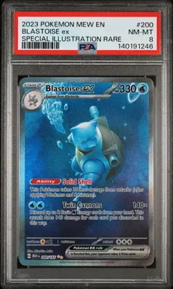 2023 Pokemon Mew EN-151 Blastoise EX Special Illustration Rare PSA 8 #200 - Image 1