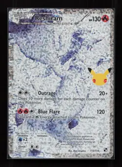 Reshiram 113/114 Classic Collection Celebrations: Classic Collection Pokemon NM - Image 1