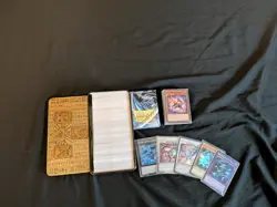 Yu-Gi-Oh Card Lot Assorted Rarities With Tin And Dragon Shield Sleeves - Image 1
