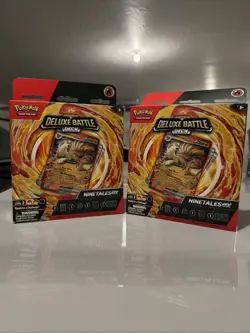 Pokemon TCG Ninetales ex Deluxe Battle Deck 60 Cards Playmat Deck Box Coin Foil - Image 1