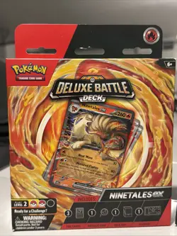 Pokemon TCG Ninetales ex Deluxe Battle Deck 60 Cards Playmat Deck Box Coin Foil - Image 2