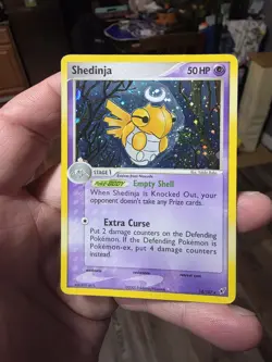 Pokemon Deoxys 14/107 Shedinja Holo Rare Pokemon Card MP SWIRL - Image 1