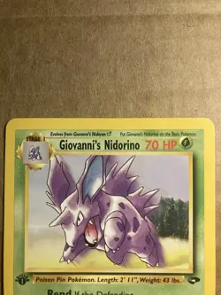 Giovanni’s Nidorino Pokemon Card Gym Challenge 45/132 Regular 1st Edition LP - Image 3
