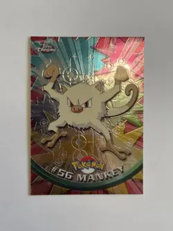 2000 Topps Chrome Pokemon Card Mankey #56 - Image 1