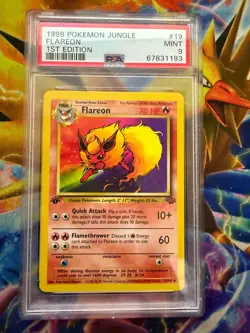 POKEMON 1999 1ST EDITION JUNGLE FLAREON #19 NON HOLO PSA MINT 9 - Image 1