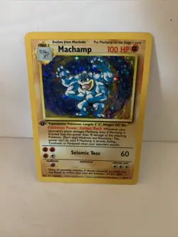 Pokemon TCG MACHAMP Base Set 8/102 1st edition Holo LP WOTC Shadow 1999 - Image 1