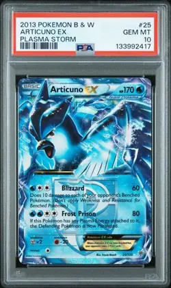 2013 POKEMON BLACK & WHITE PLASMA STORM #25 ARTICUNO EX PSA 10 - Image 1