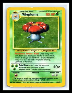 💥 VILEPLUME | Pokemon TCG 1999 | (Jungle Set) Holo Foil Rare Vintage # 15/64 - Image 1
