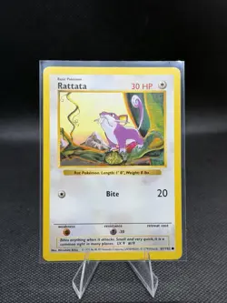 Pokemon TCG Base Set Rattata #61/102 Shadowless Common Vintage 1999 LP/MP - Image 1