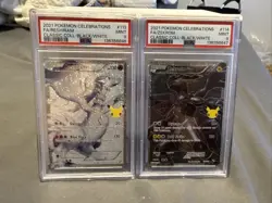 Zekrom 114/114 and 113/114 Reshiram PSA 9 Celebrations Full Art Pokemon TCG - Image 1