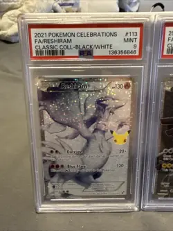Zekrom 114/114 and 113/114 Reshiram PSA 9 Celebrations Full Art Pokemon TCG - Image 2