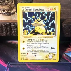 Pokemon Lt. Surge’s Electabuzz 6/132 Holo w/ Swirl – Gym Heroes Vintage – LP - Image 1