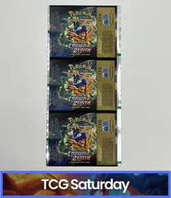 2018 POKEMON TCG SWSH CROWN ZENITH BOOSTER PACK WRAPPER UNCUT SHEET - Image 1