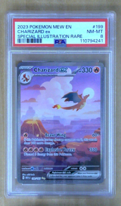 2023 POKEMON MEW EN-151 SPECIAL ILLUSTRATION RARE #199 CHARIZARD EX PSA 8 - Image 1