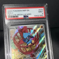 2025 Pokemon MEP EN RIOLU MEG ETB-MEGA LUCARIO PSA MINT 9 #010 - Image 3