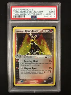 2004 POKEMON EX TEAM MAGMA VS TEAM AQUA #10 TEAM MAGMA'S HOUNDOOM-HOLO PSA 9 - Image 1