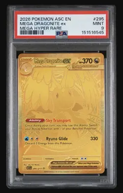 2026 POKEMON ASC EN-ASCENDED HEROES MEGA HYPER RARE #295 MEGA DRAGONITE EX PSA 9 - Image 1