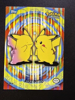 Pokemon Topps 2000 TV Animation Series 2 Stick-Ons #132 Ditto 5 of 10 - Image 1