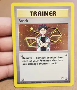 Pokemon TCG BROCK TRAINER 15/132 ☆ HOLO RARE GYM HEROES UNLIMITED LP - Image 1