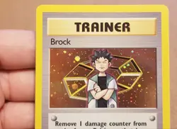 Pokemon TCG BROCK TRAINER 15/132 ☆ HOLO RARE GYM HEROES UNLIMITED LP - Image 3