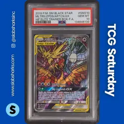 2016 POKEMON SM BLACK STAR PROMO #SM210 MOLTRES ZAPDOS ARTICUNO TAG TEAM PSA 10 - Image 1