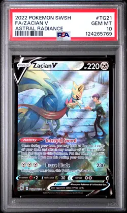 PSA 10 Fa/Zacian V #TG21 2022 Pokemon Sword & Shield Astral Radiance GEM MT - Image 1