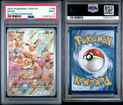 Pokemon Eevee 2024 Twighlight Masquerade Illustration Rare #188, PSA 9 Mint - Image 3