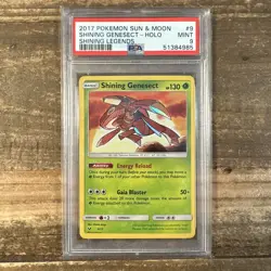 POKEMON 2017 Shining Legends Shining Genesect 9/73 Holo PSA 9 Mint - Image 1