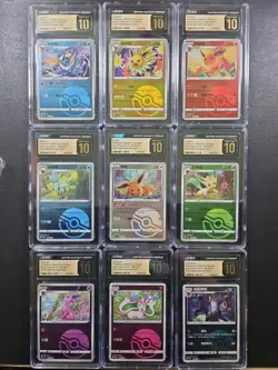 💎 Pokemon CGC Pristine 10 Gem Pack Poke Ball Holo Complete Eeveelution Set of 9 - Image 1