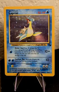 Pokemon TCG Lapras Fossil 10/62 Holo Unlimited Holo Rare - Image 1