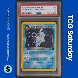 2000 POKEMON TEAM ROCKET #3/82 DARK BLASTOISE HOLO RARE PSA 3 - Image 1
