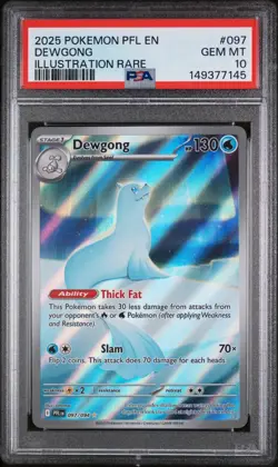 2025 POKEMON PFL EN-PHANTASMAL FLAMES ILLUSTRATION RARE #097 DEWGONG PSA 10 - Image 1