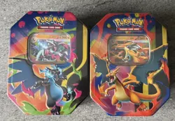 Pokemon Mega Evolution Charizard EX X + Y Tins - New & Sealed (2x tins) - Image 1