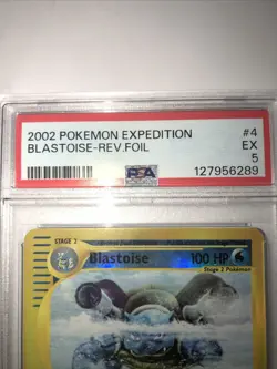 2002 Pokemon Blastoise 004 Expedition Base Set Reverse Holo PSA 5 EX collectible - Image 4
