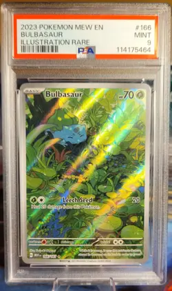 Pokemon 151 Bulbasaur 166/165 Illustration Rare MEW PSA 9 - Image 1