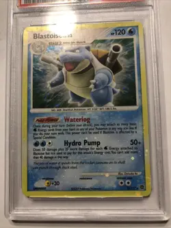 2007 Pokemon Blastoise Secret Wonders Holo PSA 7 NM Foil Bleed Error - Image 5