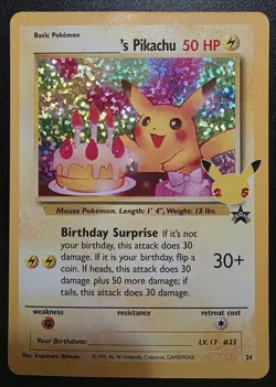 Birthday Pikachu Holo 24 Celebrations Classic Collection Pokemon 2021 - Image 1