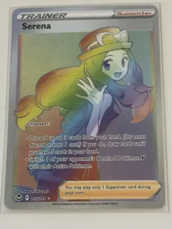 Pokemon TCG SWSH Silver Tempest Serena Full Art Trainer 193/195 + Rainbow - Image 4