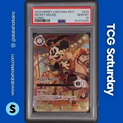 2025 DISNEY LORCANA 9 FABLED ICONIC #242/204 MICKEY MOUSE BRAVE L. PRINCE PSA 10 - Image 1