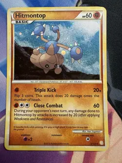 Pokemon TCG Hitmontop HeartGold SoulSilver Holo Rare Card 5/123 LP Condition - Image 1