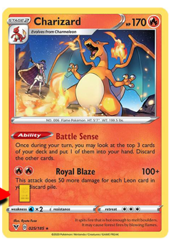 Pokemon, Vivid Voltage #25 CHARIZARD | 99.99% Pure 1/4 gr GOLD BAR in Card! - Image 2