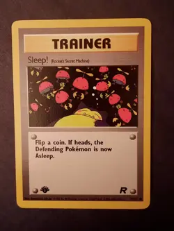 Pokemon Card Sleep! 79/82 1st Edition TCG Team Rocket Common Trainer VLP-NM - Image 1