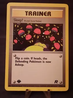 Pokemon Card Sleep! 79/82 1st Edition TCG Team Rocket Common Trainer VLP-NM - Image 2